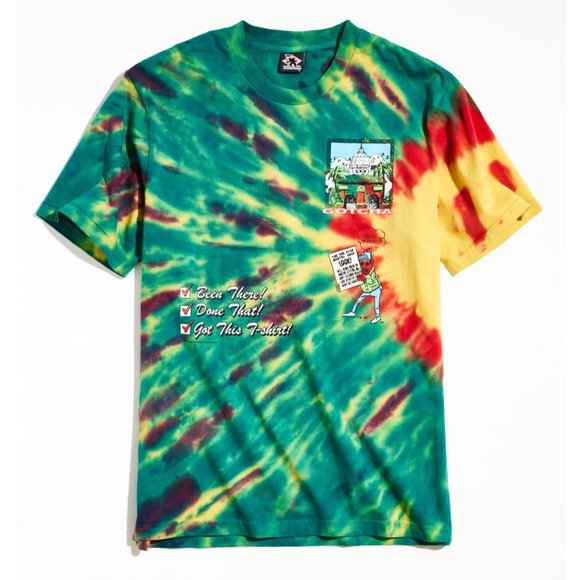 GOTCHA Paradise Hills Surf Club Green Tie Dye T-Shirt - Picture 2 of 10